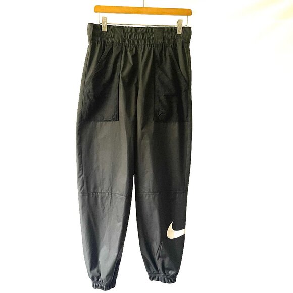 Nike Women’s Lightweight Athletic Track Pants Medium Black Parachute Pants - Picture 1 of 9